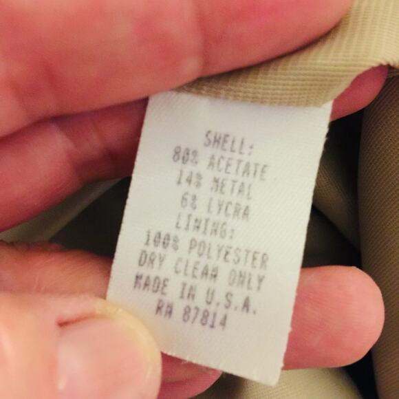 Cache 2 Pc. Set VINTAGE Mock Neck Sleeveless Top & Maxi Skirt GOLD Stripe medium - Picture 2 of 9